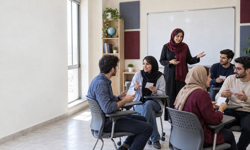 تدریس تعاملی زبان روسی در کلاس حضوری آموزشگاه زبان